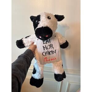Chick-fil-A Cow Large 20" Fluffy Plush Eat Mor Chikin Bib Stuffed Animal